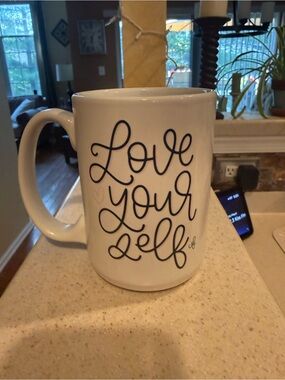 White Ceramic 'Love Your Self' Inspirational Coffee Mug